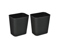DRESSOOS 2 Cubos de Basura Cuadrados sin Tapa Organizador Sencillo y Funcional Hogar Estilo Japonés Plástico Negro de 14l para Cocina y Dormitorio