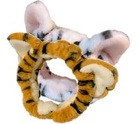 DRESSOOS 2 Diademas Elásticas de Felpa Orejas de Tigre para Maquillaje y Lavado de Cara, Cómodas y Bonitas para Mujer en Spa y Fiesta