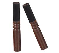 DRESSOOS 2 Piezas De Palo De Madera De Durazno Hecho A Nepal, Envuelto En Cuero Y Palo De Molienda, Cuenco De Sonido De Buda, Palo Giratorio, Canto De Sutras Y Campana Que Suena, Martillo