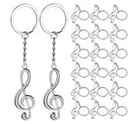 DRESSOOS 20 llaveros de aleación con forma de nota musical, dijes retro con notas musicales, llaveros novedosos para músicos, adornos para bolsos y regalos para amantes de la música.