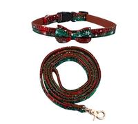 DRESSOOS 2piezas Conjunto De Collar y Correa para Perros De Navidad Collar con Diseño De Correa Juego para Paseos y Entrenamiento Materiales Duraderos y Estilo Festivo