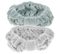 DRESSOOS 2piezas Diadema De Maquillaje Elástica Absorbente De Agua Para Limpieza Facial Para Niñas y Mujeres Para Ducharse y Maquillarse