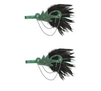 DRESSOOS 2piezas Diadema De Piedras Brillantes Accesorios De Cabello y Retro Verde