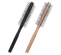 DRESSOOS 2piezas Peine Rizador Cepillo Para Cabello Rizado Cepillo Para Peinar El Cabello Secador Para Mujeres Grueso Material De Madera Diseño Redondo Pequeño Para Doméstico
