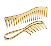 DRESSOOS 2piezas Peines De Dientes Anchos Galvanizados Peine Para Cabello Mojado Herramientas Para Peinar Cabello Rizado Para Hombre Salón De Barbería