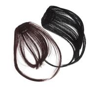 DRESSOOS 2piezas Peluca Flequillo Falso Clip Extensiones De Cabello Flequillo Clip