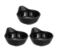 DRESSOOS 3 Platos para Mojar Asa Negro, Cuencos Multifunción para Salsa y Especias, Tazones Resistentes al Desgaste para Cocina y Restaurante, Accesorios para Bocadillos Hogar