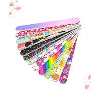 DRESSOOS 30piezas Limas De Uñas Impresión Creativa Doble Cara Para Pulido Bloque De Lijado Para Manicura Profesional Color Aleatorio