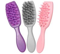 DRESSOOS 3piezas Cepillo De Masaje Cabelludo Para Limpieza y Cuidado Del Cabello Para Familiar De Usar Ducha Rosa y Gris