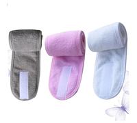 DRESSOOS 3piezas Diadema Spa Adhesiva Banda De Pelo Transpirable y Cómoda Para Lavado Facial Máscaras y Ejercicio Colores Blanco Gris y Rosa Diseño Antideslizante Para Mujer