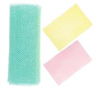 DRESSOOS 3piezas Esponjas Africanas Exfoliantes Para Baño De Paños Exfoliantes De Larga Para Ducha Estropajos Suaves Para Limpieza Corporal y Espalda Colores Surtidos Rosa Verde Amarillo