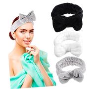 DRESSOOS 3piezas Paquete De Diademas Faciales Elásticas Para Lavado Cuidado De Maquillaje Deportivas y Spa Para Mujeres y Niñas