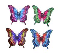 DRESSOOS 4 adornos de pared de metal con forma de - Decoración colorida para jardín, balcón, valla y patio - Adornos rústicos para colgar en la pared del jardín 7.87x6.85"