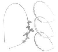 DRESSOOS 4 Diademas de Gemas de Imitación para Mujer en Color Plata, Accesorio Elegante para Boda y Fiesta Piedras de Vidrio Que Añade Dimensión al Peinado