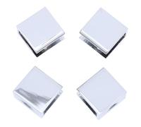 DRESSOOS 4 Piezas Abrazadera Instalación Estante de Zinc de Vidrio de Aleación Plata , Fácil Protección Fuerte de 8-10mm en Estantes Gabinetes de Baño
