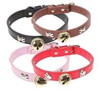 DRESSOOS 4piezas Ajustables para Ganado y Caballos con Campanas De Collar De para Ganado Rojo Negro Rosa Marrón