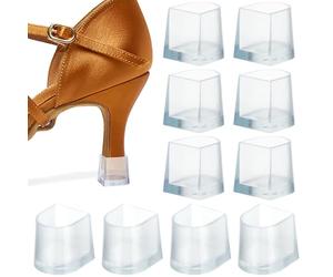 DRESSOOS 5 Pares de Protectores para Tacones Elevados de Mujer, Resistentes la Abrasión, Antideslizantes, de PVC, Medida L, Uso Duradero y Protección contra Hundimiento