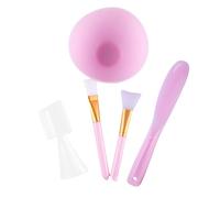 DRESSOOS 5 Piezas 1 Juego cuenco de facial kit de maquillaje kit maquillaje kit maquilhagem maquillaje kit make up kit makeup kit cuenco de máscara de silicona rosa