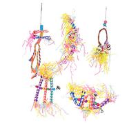 DRESSOOS 5piezas Juguete para Pájaros De Masticar Accesorios Interactivos para Jaulas De Periquitos y Cacatúas Juguetes Diversión y Ejercicio para Aves
