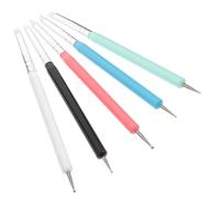 DRESSOOS 5piezas Pinceles De Para Uñas De Decoración y Dibujo Pinceles De Dibujo y Dotting Para Manicura y Esculpido Diseño Doble