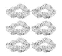 DRESSOOS 6 coleteros de lentejuelas plateadas: Pack de coleteros con escamas de pez brillantes - Lazos elásticos grandes para el pelo - Accesorios para el pelo con lentejuelas para animadoras