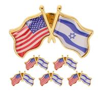 DRESSOOS 6 pines de solapa con la bandera de Israel y Estados Unidos - de países de Estados Unidos e Israel para trajes, sombreros y chaquetas - decorativo para hombre, ideal como regalo para el Día