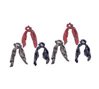 DRESSOOS 6piezas Scrunchy Retro Pañuelo Coleteros De Cinta Para Mujer Accesorios De Pelo Estampados Aleatorios