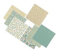 DRESSOOS 7 Piezas de Tela de Algodón 100% para Patchwork y Acolchado, Retales de 25x25 Cm Estampado Floral Multicolor, Material Transpirable para Costura, Manualidades y Scrapbooking