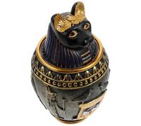 DRESSOOS Adorno de Resina Egipcio Canopic Jarra Pequeño Gato, de Escritorio Temática del Antiguo Egipto, Figura Artesanal Resistente de Interiores y Hogar