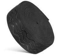 DRESSOOS Banda Elástica Ancha Antideslizante 1 Rollo de Nylon y Spandex para Costura Textura Cómoda Negro Adecuado para Headbands y Sábanas