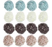 DRESSOOS Bolas Decorativas de Ratán para Jarrones 72 Piezas, 3 Cm, Colores, Oscuro y Marino, Relleno para Centro de Mesa y Manualidades DIY