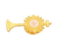 DRESSOOS Broche de Pecho Dorado Cruz y Cáliz para Comunión Católica, Aleación de Zinc, Diseño Sofisticado para Ocasiones Obsequios