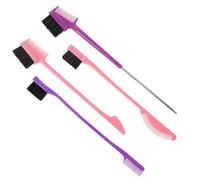 DRESSOOS Cepillo Cuidado Cejas y Pestañas Doble Cabezal, 4 Piezas de Nylon y Abs, Fácil de Limpiar, Adecuado para Grooming y Vacaciones Color Aleatorio