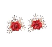 DRESSOOS Clips Creativos para Zapatos de Mujer en Aleación Sintética, Adornos con Diseño de Flores Rojos para Boda y Novia, Fácil Uso y Ahorro de Tiempo, Paquete de 2 Piezas