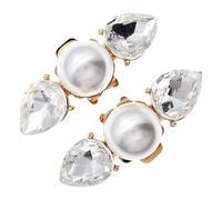 DRESSOOS Clips para Zapatos de Aleación de Zinc Gemas de Imitación y Perlas Falsas, Adornos Dorados Elegantes para Boda y Compromiso, 1 Par de Decoración Delicada y Versátil