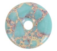 DRESSOOS Colgante de Jaspe Forma de Donut de 35 Mm, Estilo Retro y Creativo, Accesorio Natural para Diy, Fácil de Llevar Colgantes de Cadena