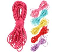 DRESSOOS Cordón Elástico para Abalorios de Joyería 6 Piezas Colores Surtidos 5 M Cada Uno Hilo para Hacer Pulseras Collares y Cintas Cabello DIY Artesanía