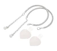 DRESSOOS Correas de Talón para Tacones Altos Cordones Extraíbles y Tiras de Perlas en Plata, 29.50X1.00X1.00Cm, para Uso Diario en Mujer