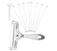 DRESSOOS Cortador de Queso de Acero Inoxidable con Alambres de Repuesto y Llave, Grosor Ajustable para Pan y Pasteles, Fácil de Limpiar para Cocina y Horneado