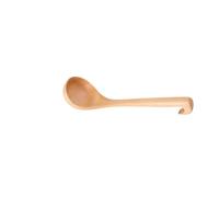 DRESSOOS Cucharón de Sopa de Madera Diseño Elegante y Seguro con Gancho, Utensilio de Cocina Retro y Delicado para Uso con Sopa Caliente en Casa o Restaurante