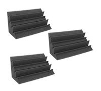 DRESSOOS De Graves Para Esquinas 3 Piezas De Espuma Fonoabsorbente 12x12x24cm Aislante Acústico Negro Adecuado Para Cine Estudio y Sala De Ensayo