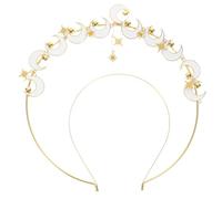DRESSOOS Diadema de Luna Metálica Diseño Único y Adorno de Luna, Accesorio Versátil para Cabello Adecuado para Bodas y Uso Diario