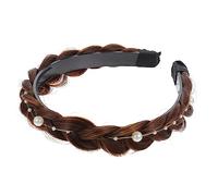 DRESSOOS Diadema De Trenzas De Pescador Perlas Diadema Antideslizante Para Mujeres y Niñas Accesorio De Moda Para Peinados Elegantes Eventos y Fiestas
