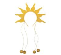 DRESSOOS Diadema Divertida con Llamas Naranjas de Tela No Tejida y Cuentas para Cumpleaños y Fiestas Temáticas que Realza el Disfraz y Fomenta la Creatividad