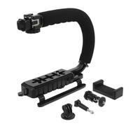 DRESSOOS Estabilizador de Vídeo de Mano, Soporte Estabilizador para Videocámara, Plástico y Metal, Negro, Forma, con Pinza para Teléfono, Adaptador y Tornillo, para Cámara y Smartphones,
