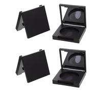 DRESSOOS Estuche para Sombras de Ojos y Colorete Vacío de Plástico Resistente Caja Recargable Negra Mate Cuadrada Espejo Interior de 365 MM Organizador Compacto para Maquillaje y Viaje