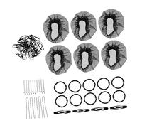 DRESSOOS Juego de Accesorios Cabello con 6 Redes Invisibles Elásticas Negras, Horquillas y Cintas para Moños Grandes, Malla Fina Transpirable Adecuado para Peinados de Baile y Uso Diario