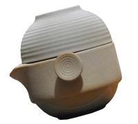 DRESSOOS Juego de Té de Cerámica Rugosa Portátil para Viajes Tetera Clásica con Tapa y Taza Pequeña Kit de Té Kung Fu para Exteriores de Viaje Elegante y Compacto