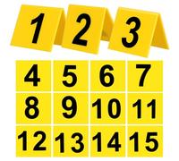 DRESSOOS Marcadores de Evidencia Escena del Crimen 15 Piezas Acrílicos 5.5x6.3 Cm Amarillo Negro Letreros de Mesa Restaurante Multifunción para Fiestas y Juegos