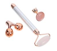 DRESSOOS Masajeador Facial de Jade Rodillo de Cristal y Aleación para Reducir Arrugas y Líneas Finas, Adecuado para Piel del Rostro Femenina